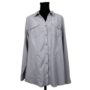 Exofficio Gray Long Sleeve Button Up Lightweight Shirt - Women’s XL